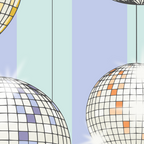 Striped Party Disco Ball Mint Coffee Mug Gallery Image 2