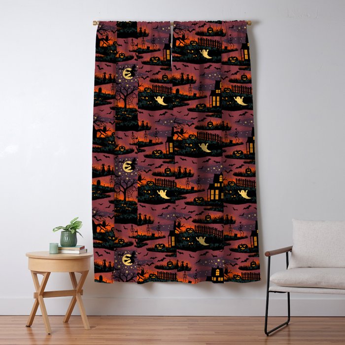 Halloween Night - Bonfire Glow Window Curtain Gallery Image 5