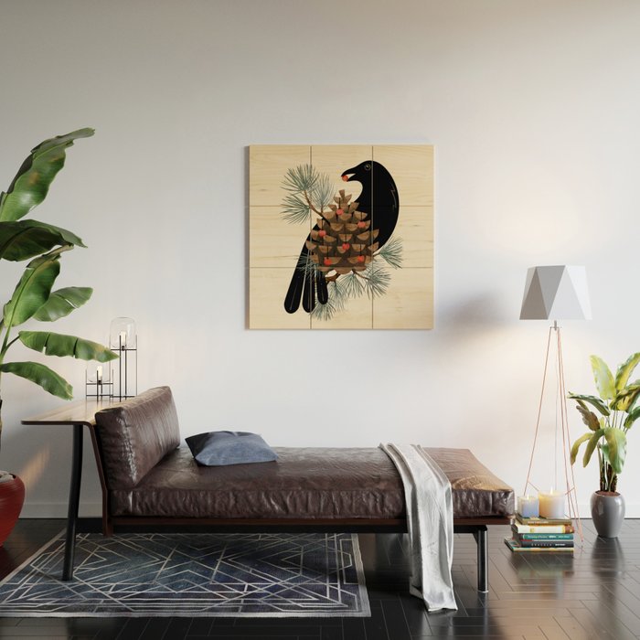 Bird & Berries Wood Wall Art Gallery Image 2