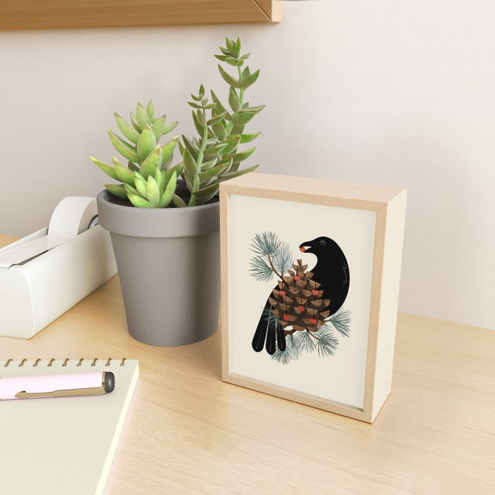 Bird & Berries Mini Art Print Gallery Image 2