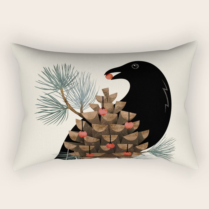 Bird & Berries Rectangular Pillow Gallery Image 1