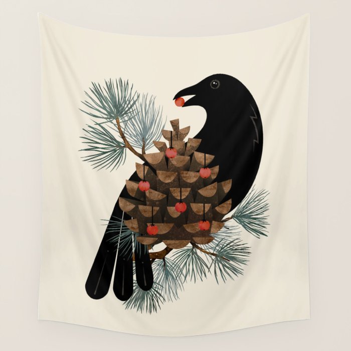 Bird & Berries Wall Tapestry Gallery Image 1