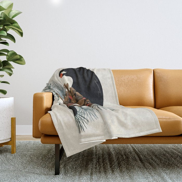 Bird & Berries Throw Blanket Gallery Image 1