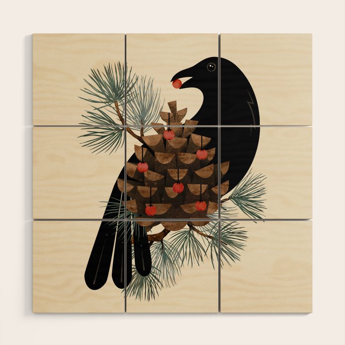 Bird & Berries Wood Wall Art Gallery Image 1