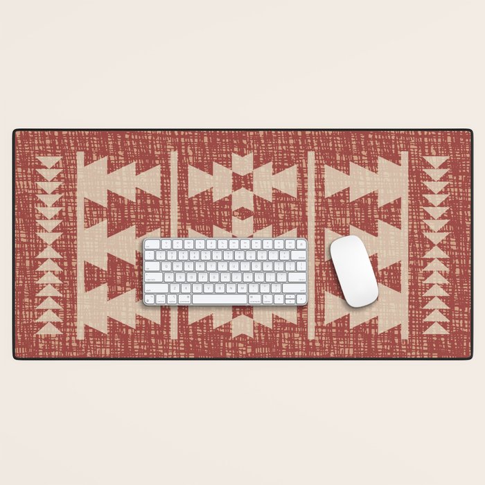 Southwestern Pattern 135 Sienna and Beige Desk Mat Gallery Image 1
