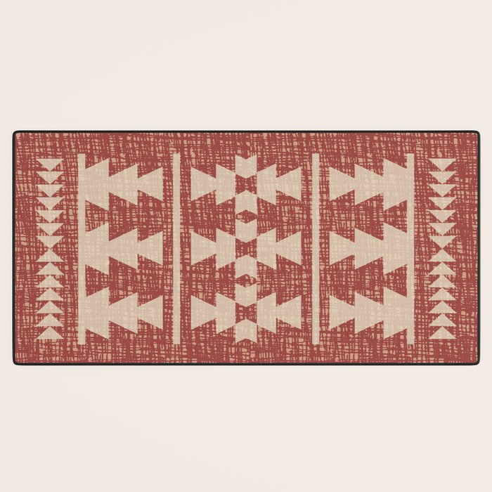 Southwestern Pattern 135 Sienna and Beige Desk Mat Gallery Image 3
