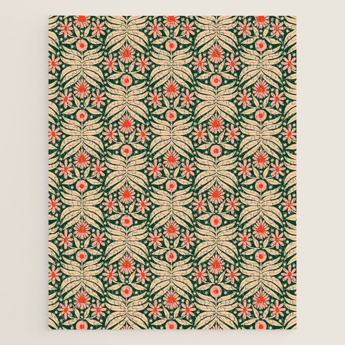 Winter Floral - Christmas pattern Jigsaw Puzzle Gallery Image 1