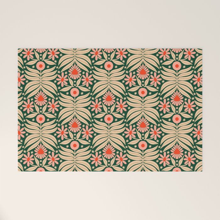 Winter Floral - Christmas pattern Welcome Mat Gallery Image 1