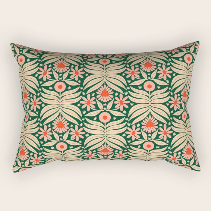 Winter Floral - Christmas pattern Rectangular Pillow Gallery Image 1