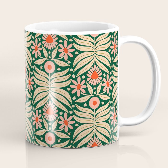 Winter Floral - Christmas pattern Coffee Mug Gallery Image 1