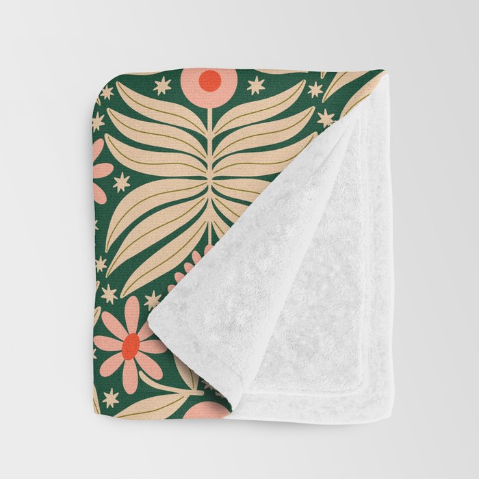Winter Floral - Christmas pattern Throw Blanket Gallery Image 3