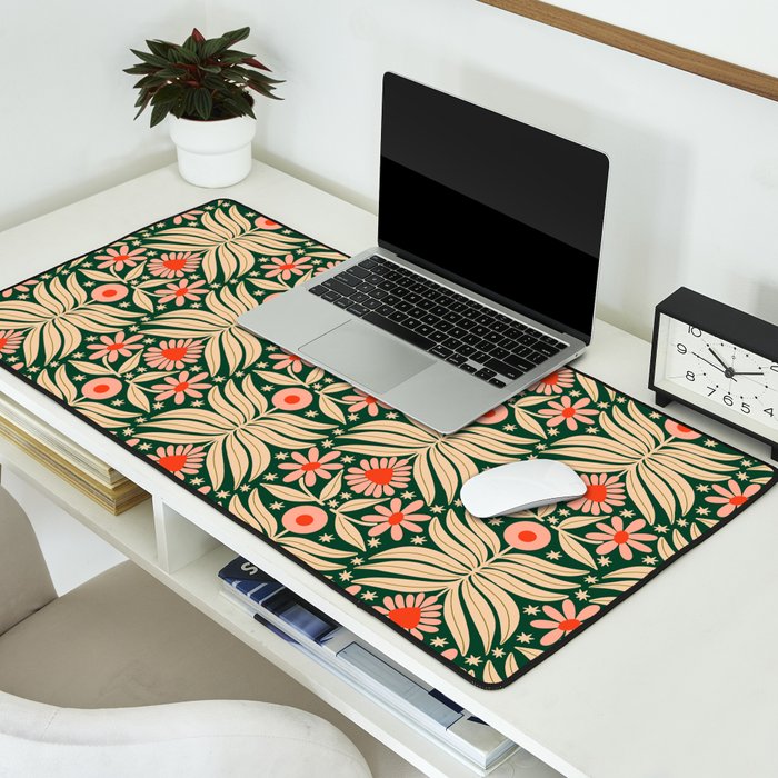 Winter Floral - Christmas pattern Desk Mat Gallery Image 2
