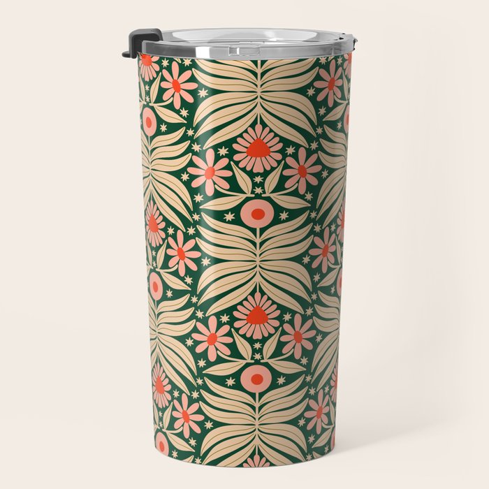 Winter Floral - Christmas pattern Travel Mug Gallery Image 3