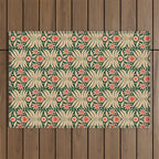 Winter Floral - Christmas pattern Outdoor Rug Gallery Image 1