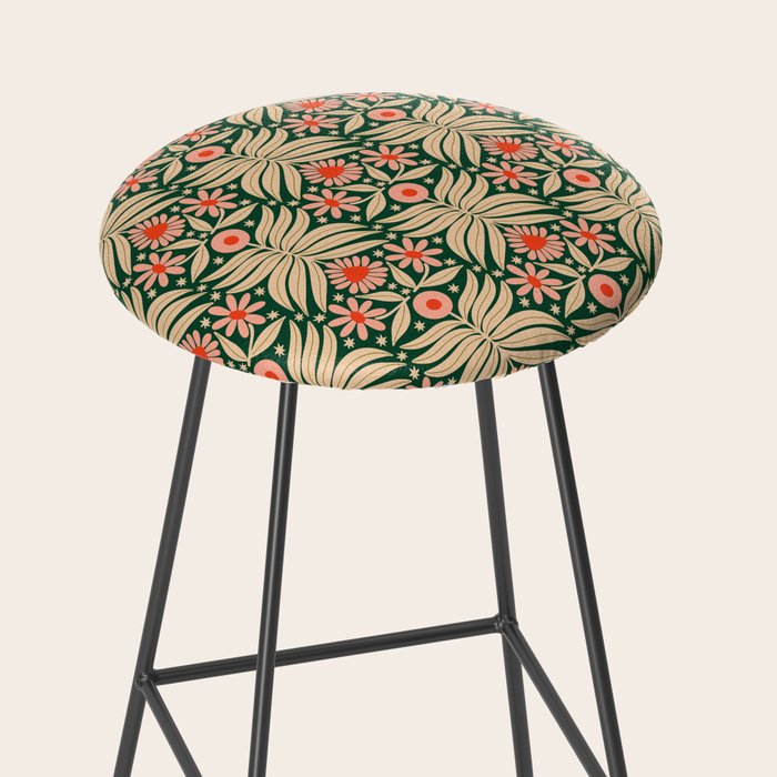 Winter Floral - Christmas pattern Stool Gallery Image 2