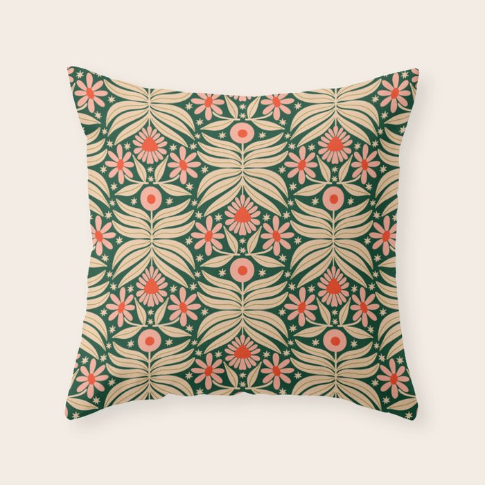 Winter Floral - Christmas pattern Throw Pillow Gallery Image 6