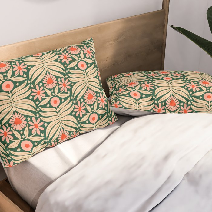 Winter Floral - Christmas pattern Pillow Sham Gallery Image 2