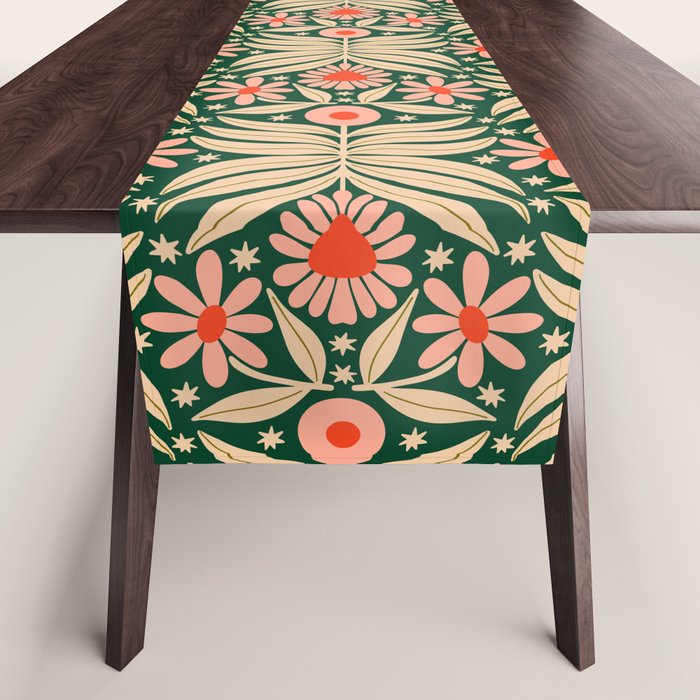 Winter Floral - Christmas pattern Table Runner Gallery Image 1