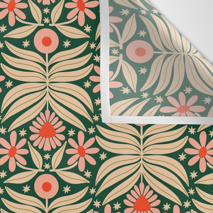 Winter Floral - Christmas pattern Wall Tapestry Gallery Image 3