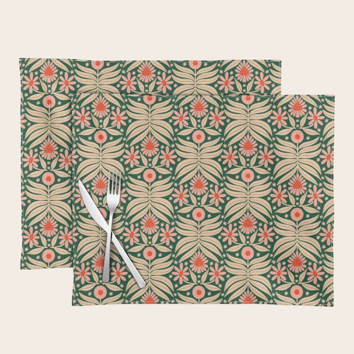 Winter Floral - Christmas pattern Placemat Gallery Image 1