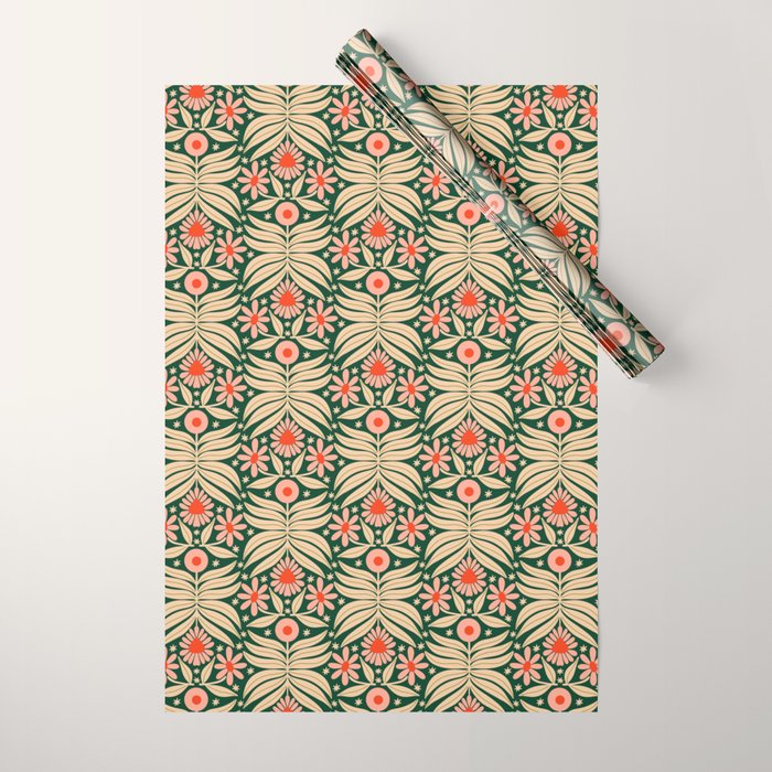 Winter Floral - Christmas pattern Wrapping Paper Gallery Image 1