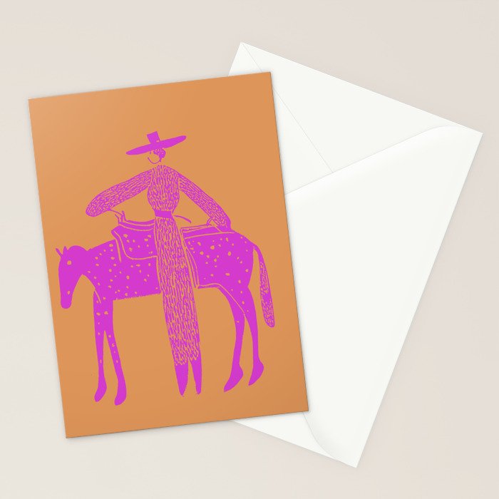 Solo Steady Cotton Candy â Vibrant Cowgirl Art Stationery Card Gallery Image 2