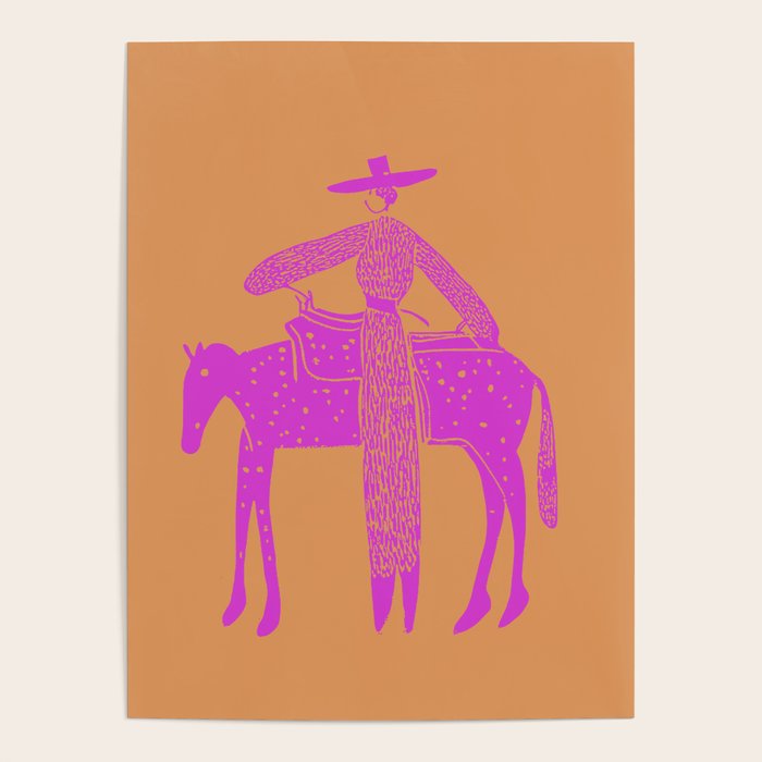 Solo Steady Cotton Candy â Vibrant Cowgirl Art Poster Gallery Image 4