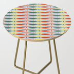 Coastal Fish Stripes Retro Pattern in Red Green Yellow Baby Blue Side Table Gallery Image 2