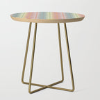 Coastal Fish Stripes Retro Pattern in Red Green Yellow Baby Blue Side Table Gallery Image 1