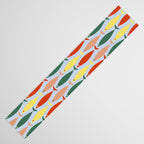 Coastal Fish Stripes Retro Pattern in Red Green Yellow Baby Blue Table Runner Gallery Image 3