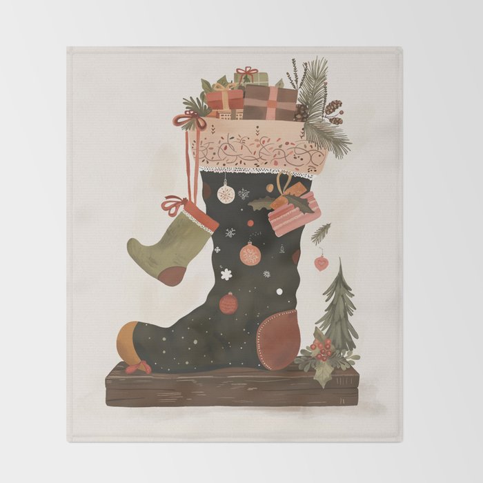 Joyful Stockings Throw Blanket Gallery Image 2