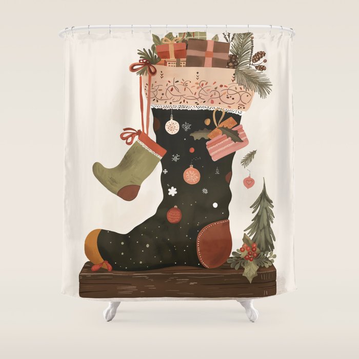 Joyful Stockings Shower Curtain Gallery Image 1