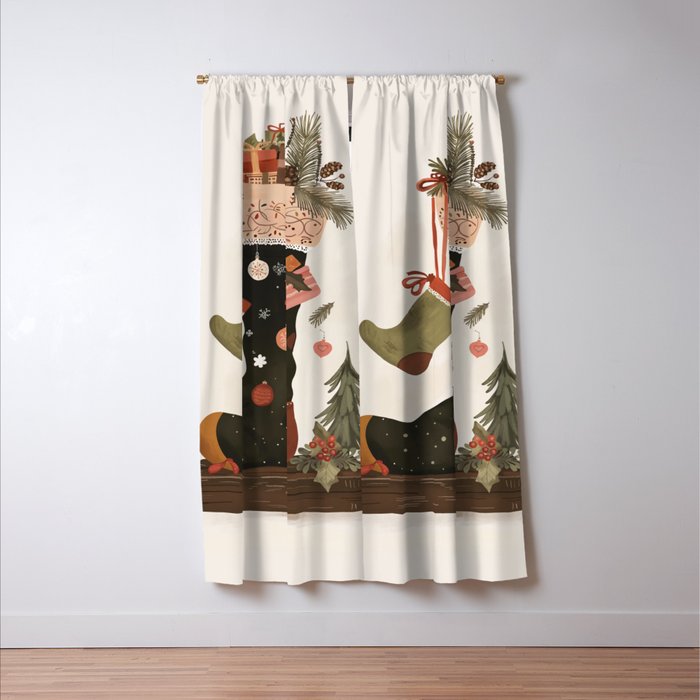 Joyful Stockings Window Curtain Gallery Image 3