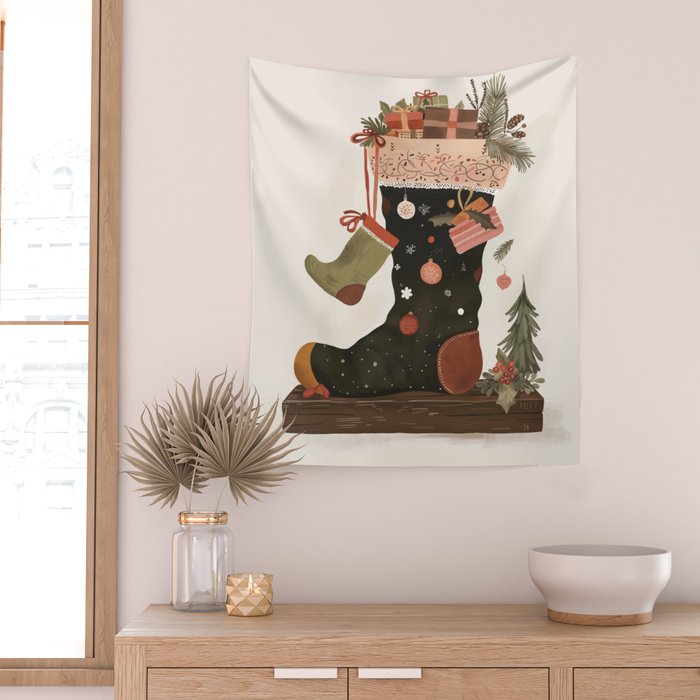 Joyful Stockings Wall Tapestry Gallery Image 2