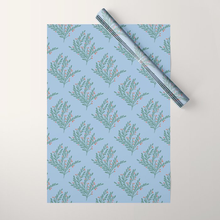 Seasonal branches with berries Wrapping Paper Gallery Image 1