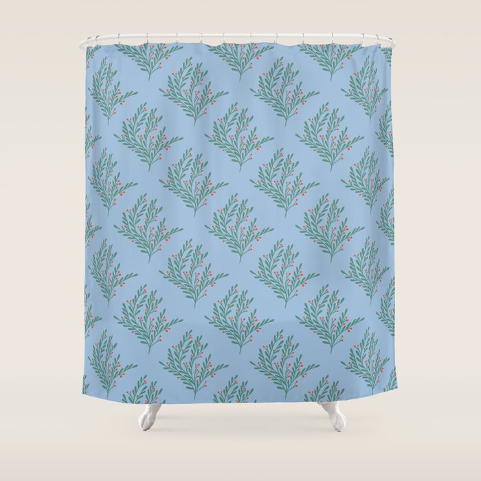 Seasonal branches with berries Shower Curtain Gallery Image 1