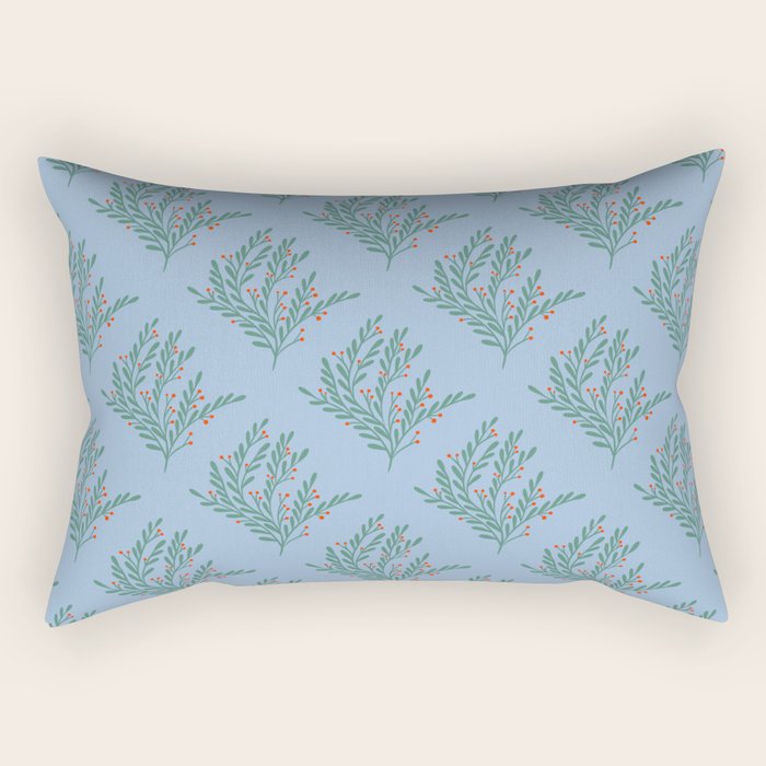 Seasonal branches with berries Rectangular Pillow Gallery Image 1