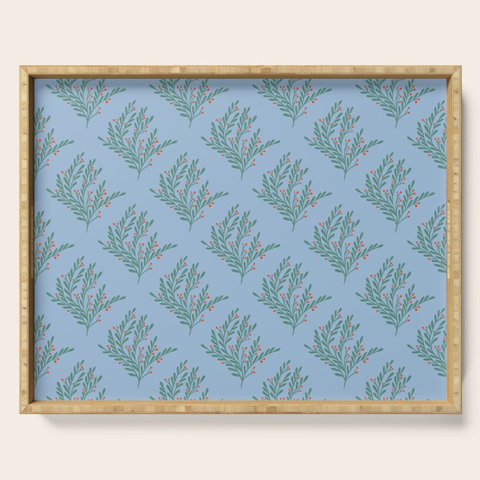 Seasonal branches with berries Serving Tray Gallery Image 1