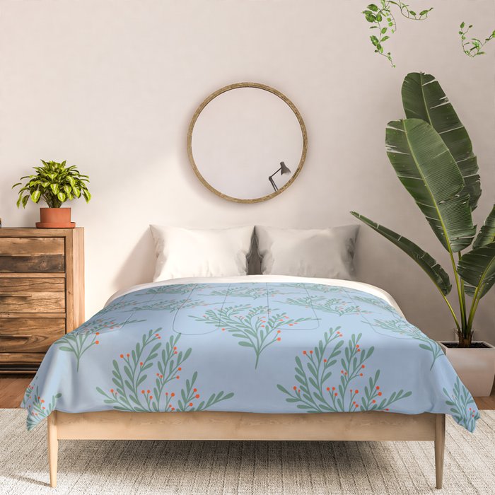 Seasonal branches with berries Comforter Gallery Image 3