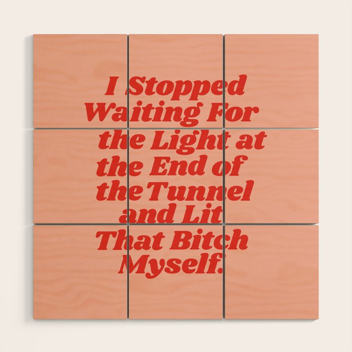 I Stopped Waiting for the Light at the End of the Tunnel and Lit that Bitch Myself Wood Wall Art Gallery Image 1