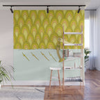 retro rainbow daydreams lady slide // retro surf art by surfy birdy Wall Mural Gallery Image 1