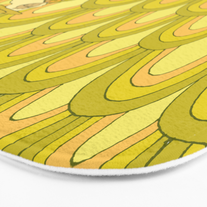 retro rainbow daydreams lady slide // retro surf art by surfy birdy Bath Mat Gallery Image 3