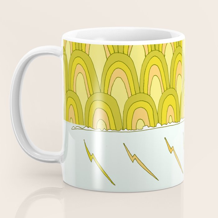retro rainbow daydreams lady slide // retro surf art by surfy birdy Coffee Mug Gallery Image 3