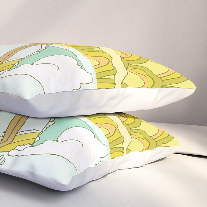 retro rainbow daydreams lady slide // retro surf art by surfy birdy Pillow Sham Gallery Image 3