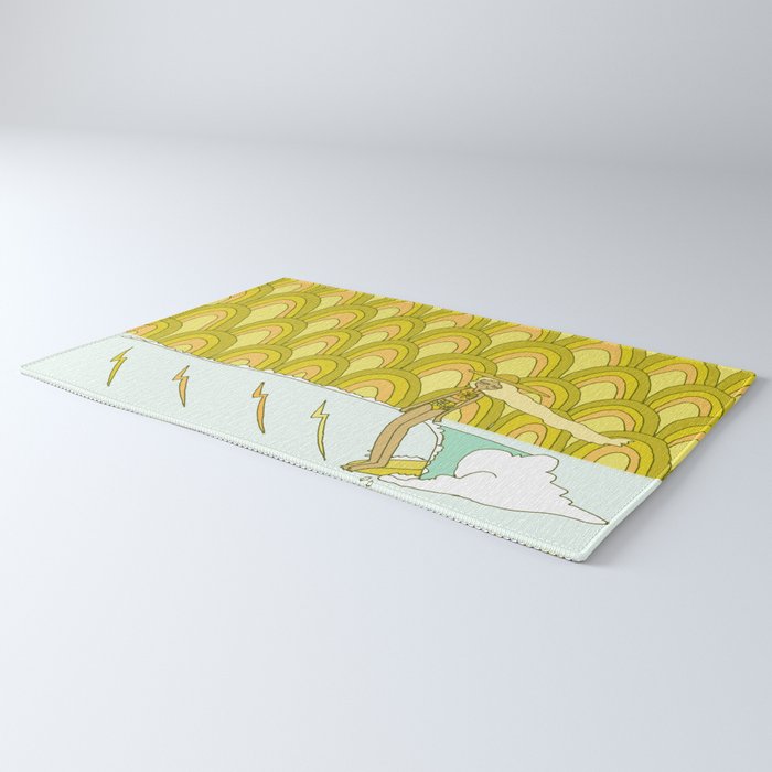 retro rainbow daydreams lady slide // retro surf art by surfy birdy Rug Gallery Image 3