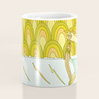 retro rainbow daydreams lady slide // retro surf art by surfy birdy Coffee Mug Gallery Image 4
