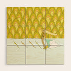 retro rainbow daydreams lady slide // retro surf art by surfy birdy Wood Wall Art Gallery Image 1