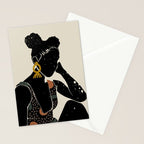 Black Hair No. 6 Stationery Card Gallery Image 2