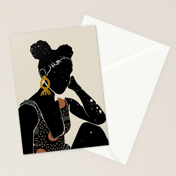 Black Hair No. 6 Stationery Card Gallery Image 2