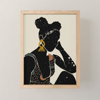 Black Hair No. 6 Mini Art Print Gallery Image 1